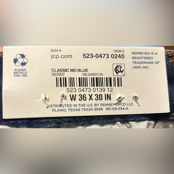 NWT Men’s Arizona Advance Flex 360 Skinny Jeans Size 36 x 30 - Picture 7 of 7